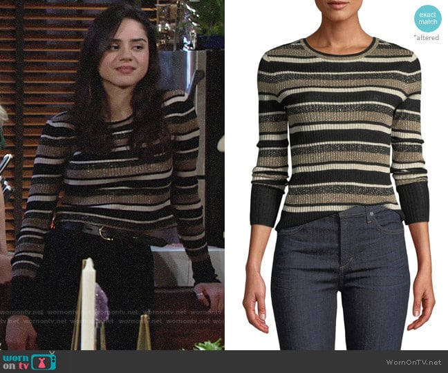 WornOnTV: Lola’s metallic striped sweater on The Young and the Restless ...