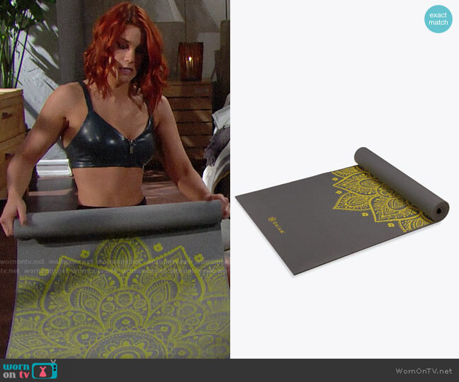 Gaiam Premium Citron Sundial Yoga Mat worn by Sally Spectra (Courtney Hope) on The Bold and the Beautiful