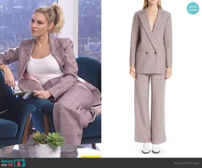 Suiting Blazer and pants by Ganni worn by Morgan Stewart on E! News