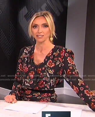 Giuliana’s black floral wrap dress on E! News