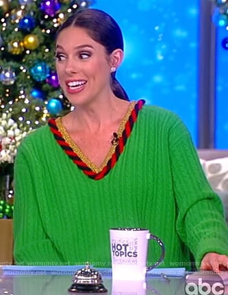 Abby’s green v-neck sweater on The View