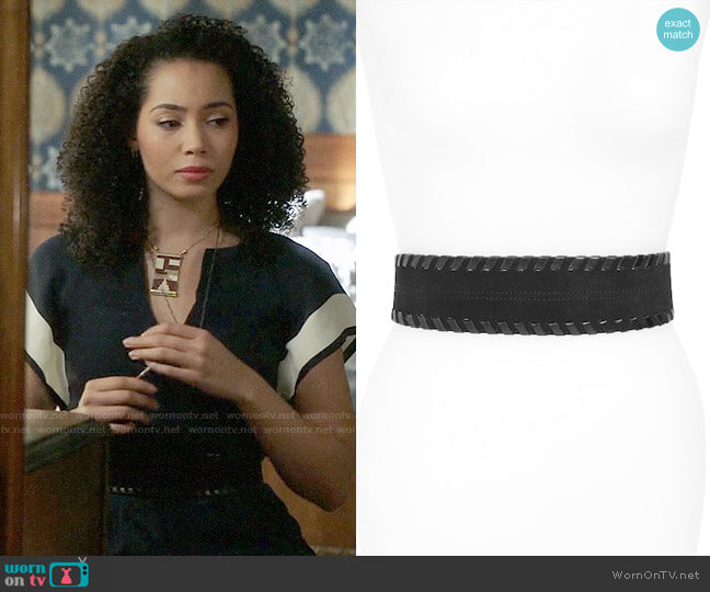 Hinge Whipstitch Belt worn by Macy Vaughn (Madeleine Mantock) on Charmed