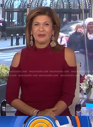 Hoda’s red cold-shoulder dress on Today