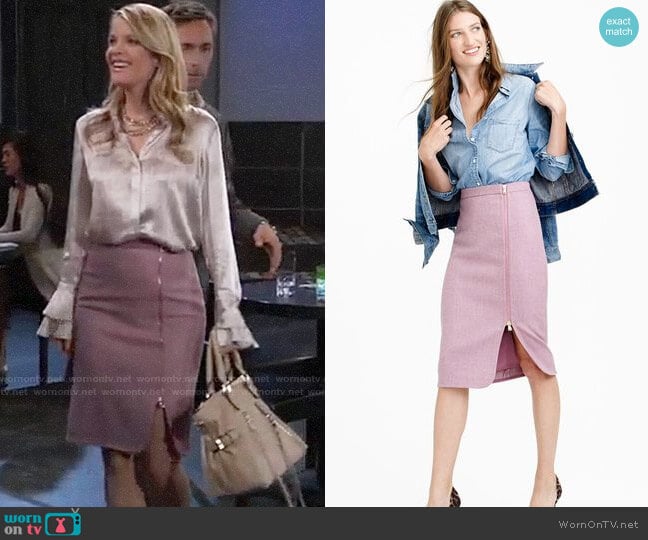 J. Crew Zip Pencil Skirt worn by Nina Reeves (Michelle Stafford) on General Hospital