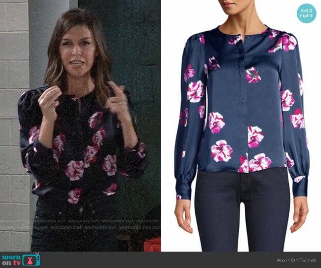 Joie Antonela Top worn by Anna Devane (Finola Hughes) on General Hospital