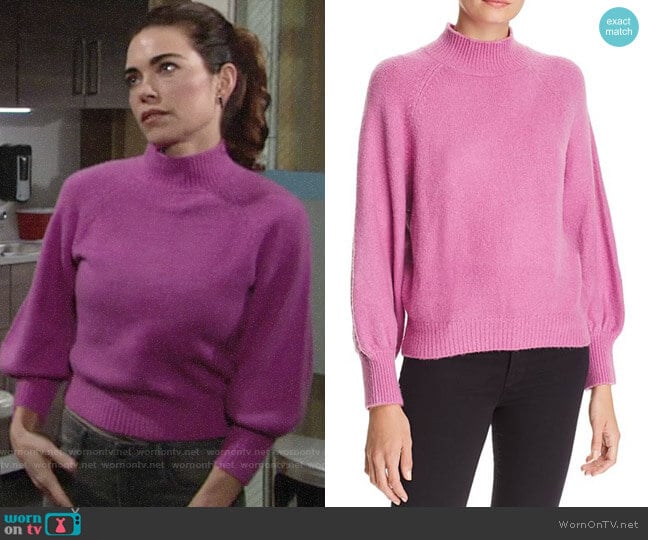 WornOnTV Victoria s pink sweater on The Young and the Restless Amelia Heinle Clothes and Wardrobe from TV