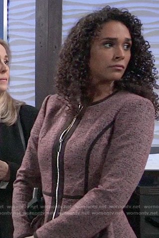 Jordan’s pink peplum jacket on General Hospital