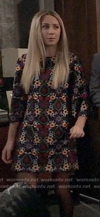 Josslyn’s floral embroidered shift dress on General Hospital