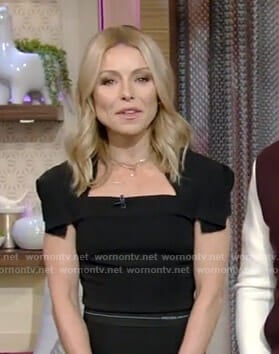 Kelly’s black cap sleeve top on Live with Kelly and Ryan