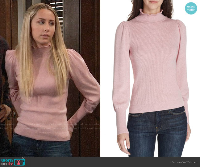 La Vie Rebecca Taylor Cozy Wool & Cotton Sweater worn by Josslyn Jacks (Eden McCoy) on General Hospital