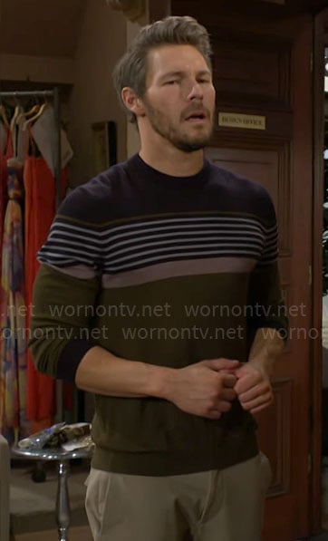 Liam's striped sweater on The Bold and the Beautiful