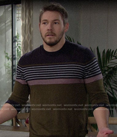 Liam’s striped sweater on The Bold and the Beautiful