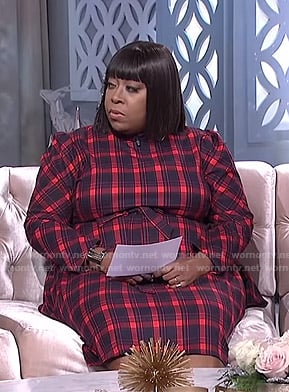 Loni’s red plaid dress on The Real