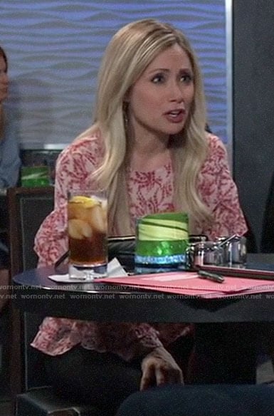 Lulu’s red floral top on General Hospital