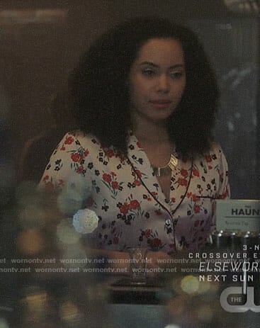 Macy’s white floral shirtdress on Charmed