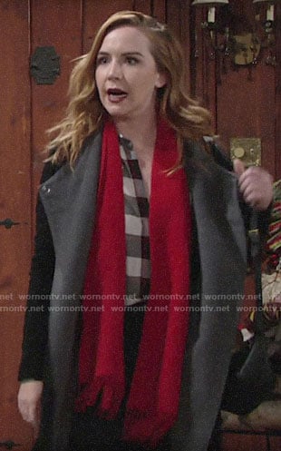 Mariah’s black and grey coat on The Young and the Restless