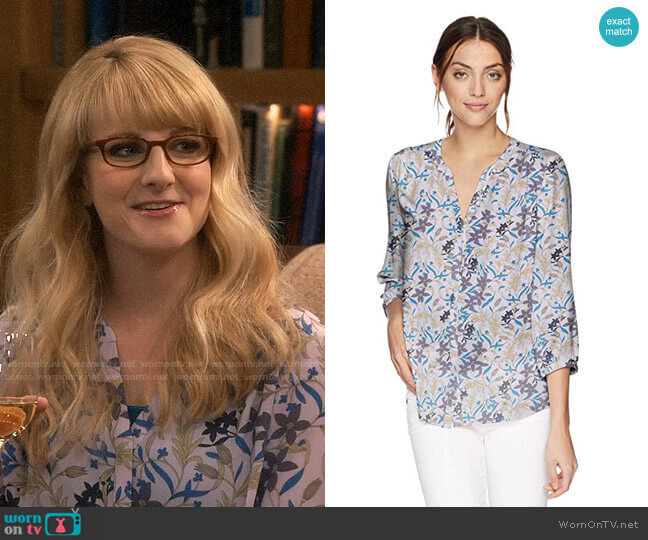 Pintuck Blouse by NYDJ worn by Bernadette Rostenkowski (Melissa Rauch) on The Big Bang Theory