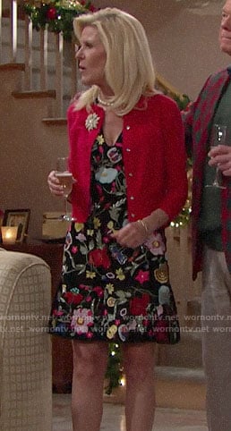 Pam's floral v-neck dress on The Bold and the Beautiful