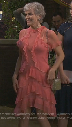 Bonnie's pink ruffled mini dress on Happy Together