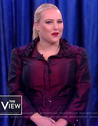 Meghan’s purple embellished collar dress on The View