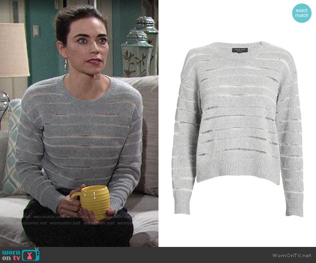 Rag & Bone Penn Sweater worn by Victoria Newman (Amelia Heinle) on The Young and the Restless