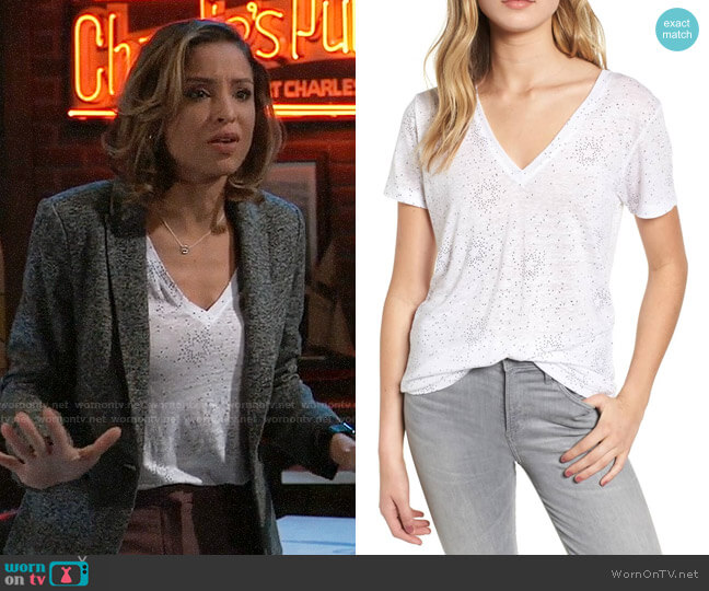 Rails Cara Star Print Tee worn by Valerie Spencer (Paulina Bugembe) on General Hospital