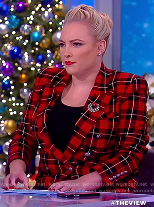 Meghan’s red plaid blazer on The View