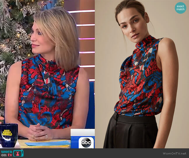 Clarisse Top by Reiss worn by Amy Robach on Good Morning America