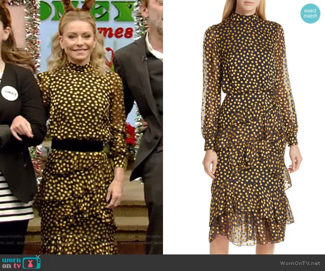 Isa Dress by Saloni worn by Kelly Ripa on Live with Kelly and Mark