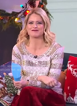 Sara’s sequin striped sweater on GMA Day
