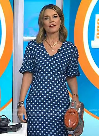 Savannah’s blue star print dress on Today