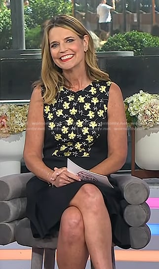Savannah's black and yellow floral dress on Today