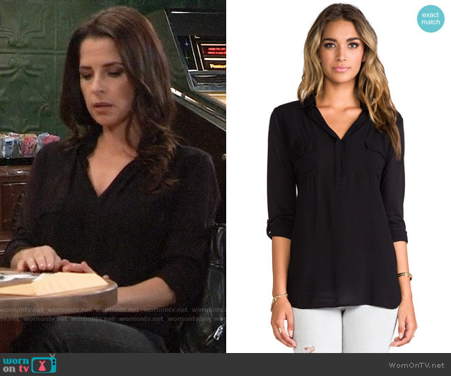 Splendid Shirting Top worn by Sam McCall (Kelly Monaco) on General Hospital