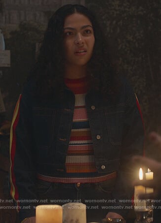 Molly’s striped top and denim jacket on Marvel’s Runaways