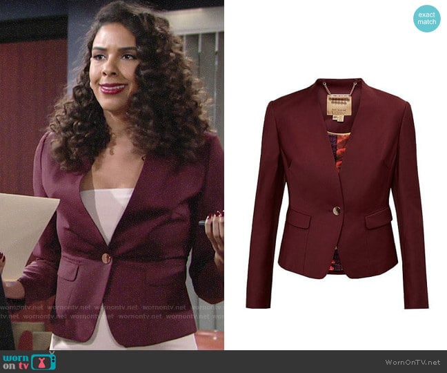 WornOnTV: Kerry’s red blazer with gold button on The Young and the ...