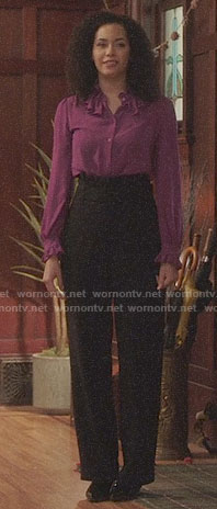 Macy's purple ruffled blouse on Charmed