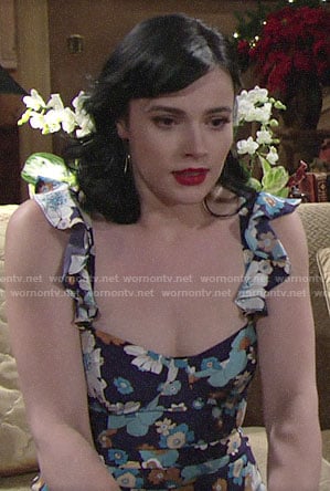 Tessa's floral jumpsuit on The Young and the Restless