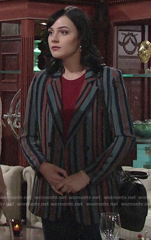 Tessa’s striped blazer on The Young and the Restless