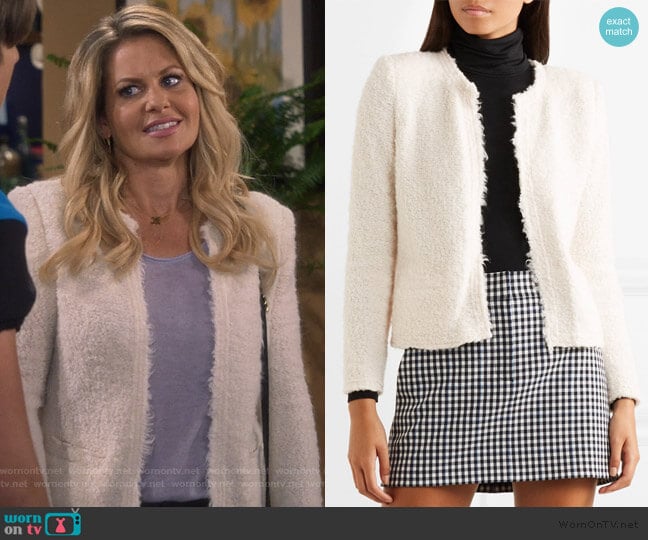 Mama bouclé jacket by IRO worn by DJ Tanner-Fuller (Candace Cameron Bure) on Fuller House