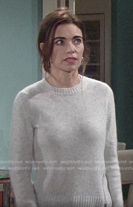 Victoria’s speckled side-zip sweater on The Young and the Restless