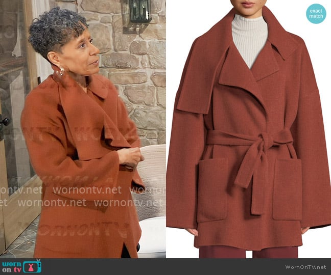 Vince Blanket Coat worn by Stella Henry (Vernee Watson) on General Hospital