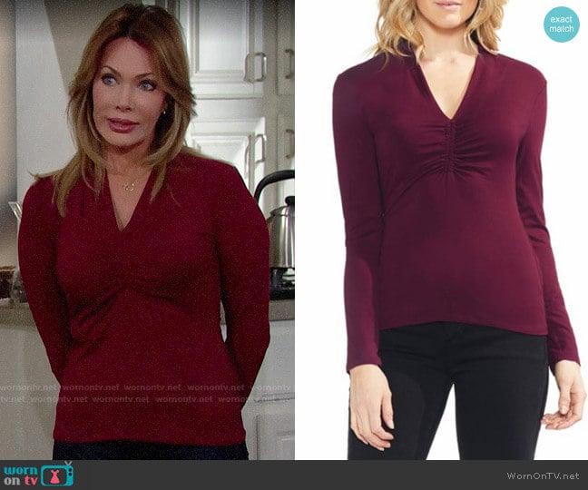 Vince Camuto Cinched Top worn by Taylor Hayes (Hunter Tylo) on The Bold and the Beautiful