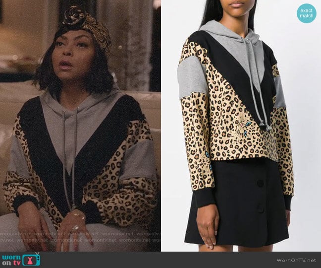 Contrasting Panel Hoodie by Vivetta worn by Cookie Lyon (Taraji P. Henson) on Empire