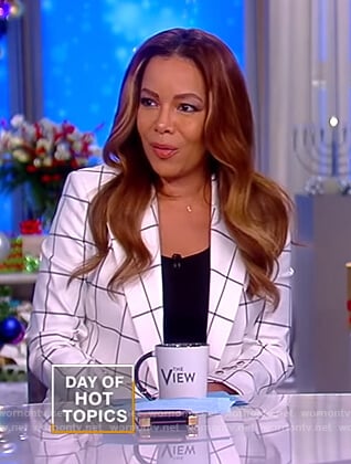 WornOnTV: Sunny’s white checked blazer on The View | Sunny Hostin ...