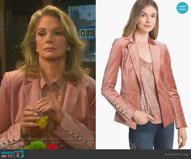 Velvet Blazer Jacket by White House Black Market worn by Marlena Evans (Deidre Hall) on Days of our Lives