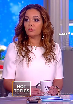 Sunny’s white layered midi dress on The View