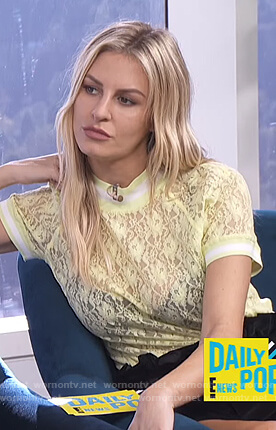 Morgan’s yellow lace top on E! News Daily Pop