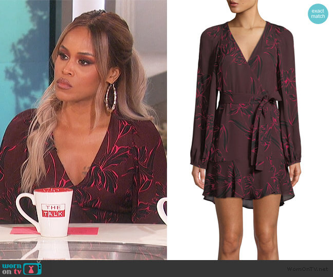 Embry Floral-Print Silk Mini Wrap Dress by A.L.C. worn by Eve on The Talk