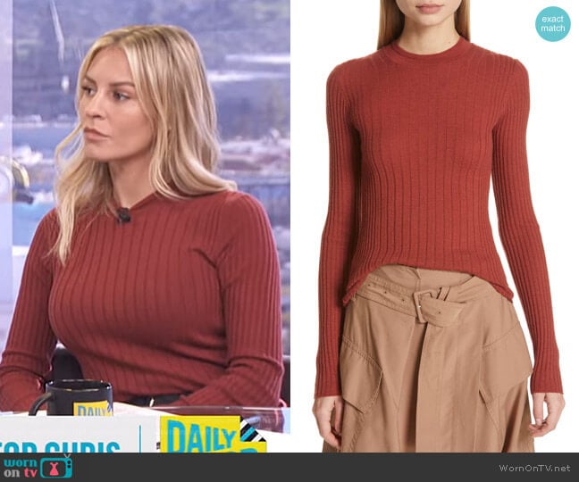 Mixed Rib Stitch Sweater by Vince worn by Morgan Stewart on E! News