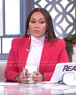 Adrienne’s pink double breasted blazer on The Real